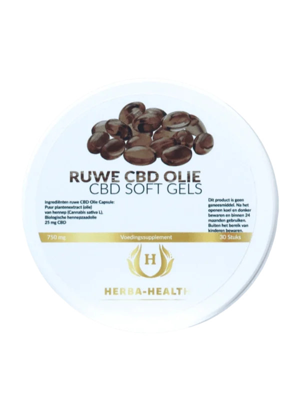 Herba Health Ruwe CBD Olie Soft Gels 25mg 30 stuks
